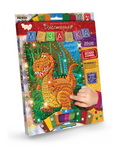 Мозаїка блискуча, в асортименті, у коробці 21х27х2 см, ТМ Данко Тойс