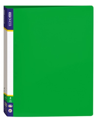 Папка пластикова А4 на 4 кільця зелена, ТМ Economix