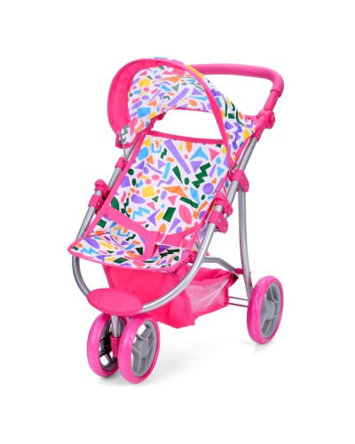 Коляска для ляльки 60х51х36 см металева з поворотними колесами та регулюванням висоти ручки 36-58 см, у коробці 50х32х11 с