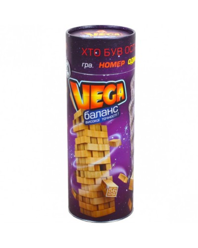 Гра настільна «Пізанська Вежа» розвиваюча з 56 брусочків, у тубусі 11х31 см, ТМ Данко Тойс