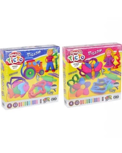 Набір тіста для ліплення Master Do «Пазли» на 12 кольорів з інструментами, у коробці 18,5х18,5х4 см, ТМ Данко Тойс