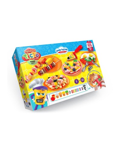 Набір тіста для ліплення Master Do «Шеф кухар.Піца» на 15 кольорів з аксесуарами, у коробці 34,5х22,5х8,5 см, ТМ Данко Тойс