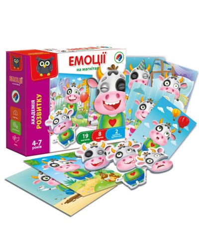 Гра настільна «Емоції» на 8 крток, 21 магніт та 9 емоцій, ТМ Vlady Toys