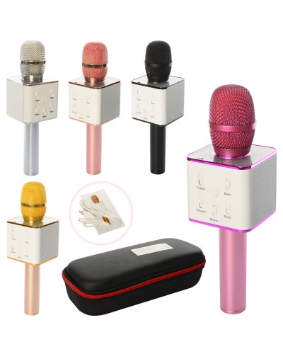 Мікрофон 25 см на акумуляторі з USB, Bluetooth, в асортименті, у футлярі 28х11,5х7 см