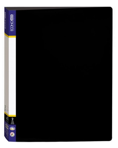 Папка пластикова А4 на 2 кільця, чорна, ТМ Economix