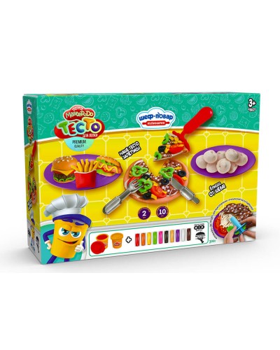 Набір тіста для ліплення Master Do «Шеф кухар. Піца» середня на 12 кольорів, у коробці 26,5х19х7,5 см, ТМ Данко Тойс