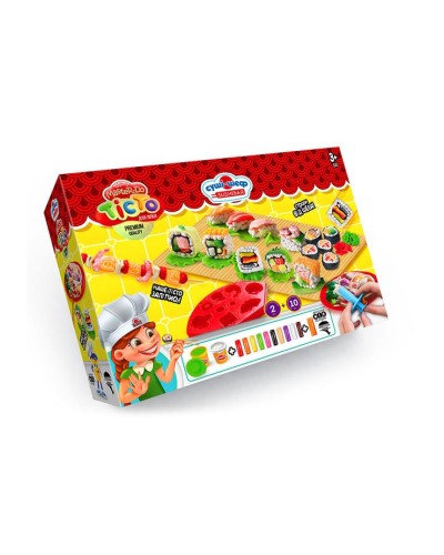 Набір тіста для ліплення Master Do «Шеф кухар. Суші» з 2 баночок та 10 брикетів, середній, у коробці 26,5х19х7,5 см, ТМ Данок Тойс