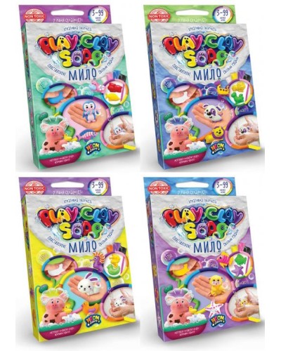 Набір пластилінового мила «PLAY CLAY SOAP» малий, у коробці 9х2,5х13,5 см, ТМ Данко Тойс