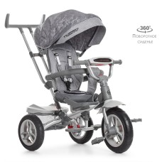 Велосипед 3-колісний, гума (12/10), колясочний, поворот, регул. керма, світло, сірий