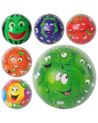 М'яч дитячий «Ягоди та фрукти» 22,5 см, повнокольоровий, ПВХ, 75 гр., в асортименті