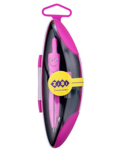 Циркуль «KIDS Line START» у пластиковому футлярі з запасним грифелем, рожевий, неоновий, ТМ ZiBi