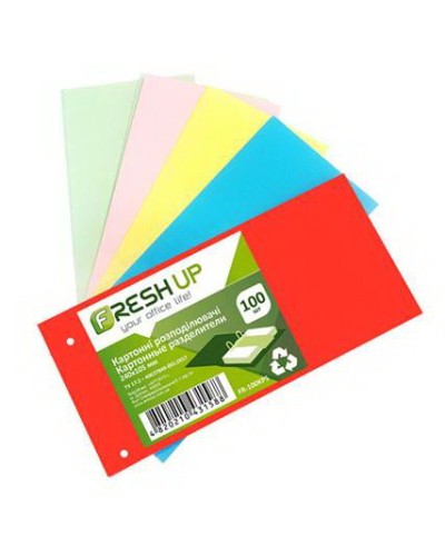 Розділювач 105 х 240 мм, картонний, 100 аркушів, кольоровий, в асортименті, Fresh Up