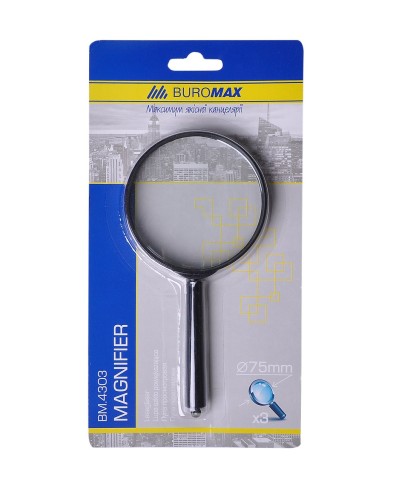 Лупа d 75 мм 3-кратне збільшення пластикова,TM Buromax