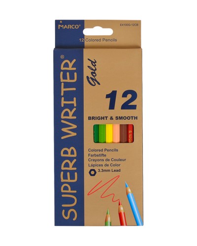 Олівці «Superb Writer Gold» шестигранні на 12 кольорів, TM Marco