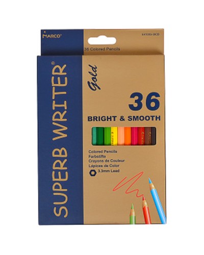 Олівці «Superb Writer Gold» шестигранні на 36 кольорів TM Marco
