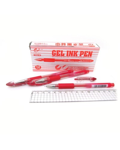 Ручка гелева з грипом, червона, ТМ Tianjiao