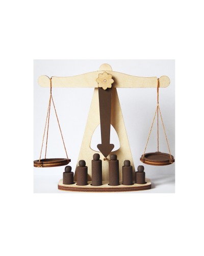 Еко-конструктор «Ваги»: 2 лотки да 6 гирьок, у коробці 21,5х30х4,5 см, ТМ Дерево