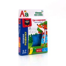 Гра настільна «Літери та слова» з 18 карток, маркера та губки, у коробці 14,5х3х21,5 см, ТМ Vlady Toys