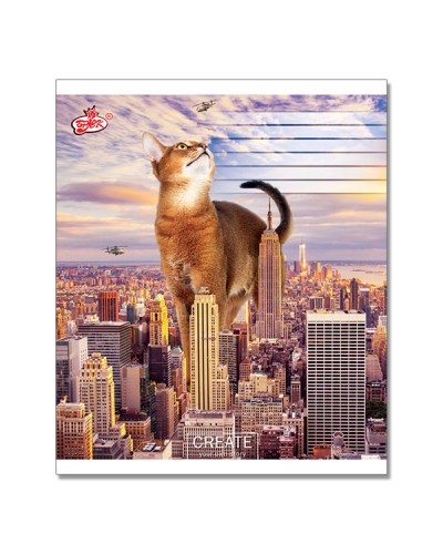 Зошит на 96 аркушів у лінію «Тварини у місті», №2555, ТМ Brisk