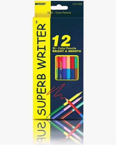 Олівці «Super Writer» шестигранні двосторонні 12 штук на 24 кольори, ТМ Marco