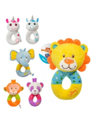 Брязкальце «Тварина» 17 см, плюшеве, в асортименті