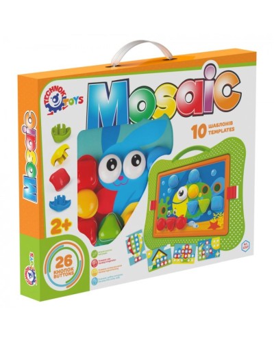 Мозаїка з 10 шаблонів та 26 кнопок у коробці 37,5х29х5 см, ТМ Технок