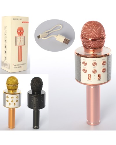 Мікрофон 23 см на акумуляторі з Bluetooth, TF слот та USB, в асортименті, у коробці 9,5х25х8,5 см
