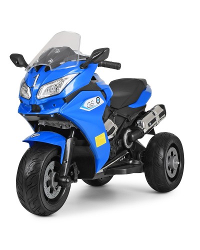Мотоцикл 2 мотора 35W, 2 акум. 6V/4,5AH, шкіряне сидін., кол. EVA, MP3, TF, USB, синій, 105х46х76 см