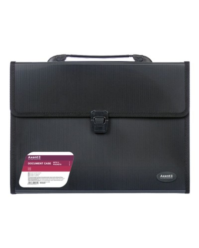 Папка-портфель А4 на 3 відділення, чорна,ТМ Axent