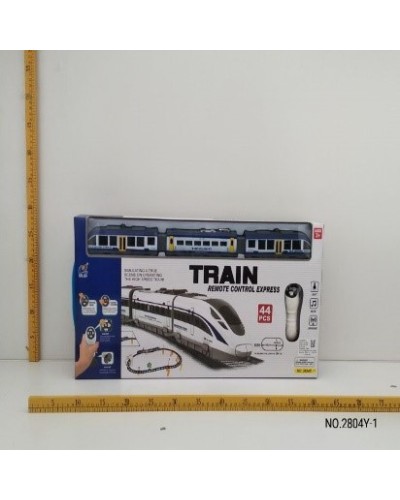 Залізниця р/к з довжиною колій 264 см на 44 елементи зі світлом та звуком, на батарейці, у коробці 60x29x5 см