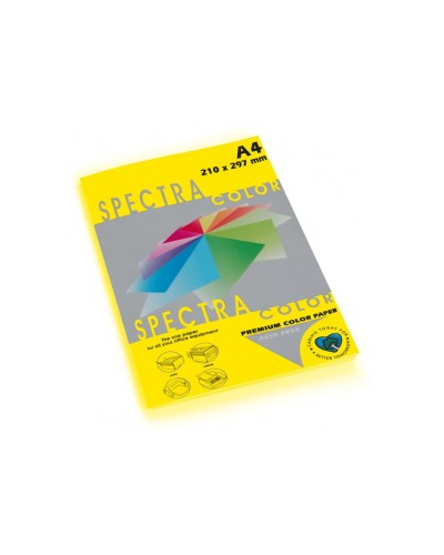 Папір кольоровий А4 100 аркушів 160 г/м2, інтенсив лимон, SPECTRА COLOR