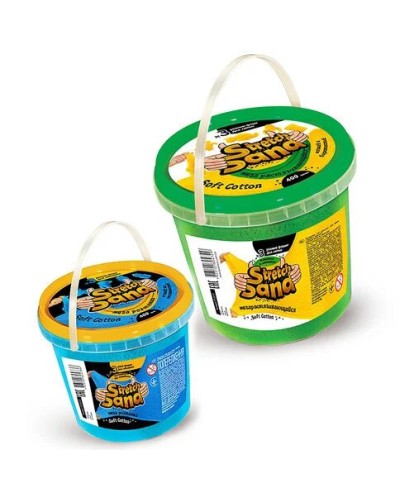 Кінетичний пісок «Stretch Sand» по 400 г, в асортименті, у відерці 12х12х7,5 см, ТМ Данко Тойс