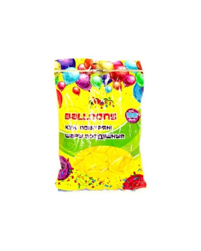 Кульки повітряні діаметр 12, перламутрові, золоті, 100 штук в упаковці