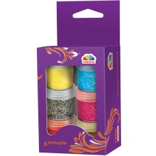 Фарби гуашеві «Творчість» на 6 кольорів по 10 мл з блискітками, Гамма-Н