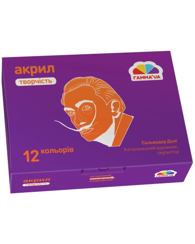 Фарби акрилові «Творчість» матові на 12 кольорів, Гамма-Н