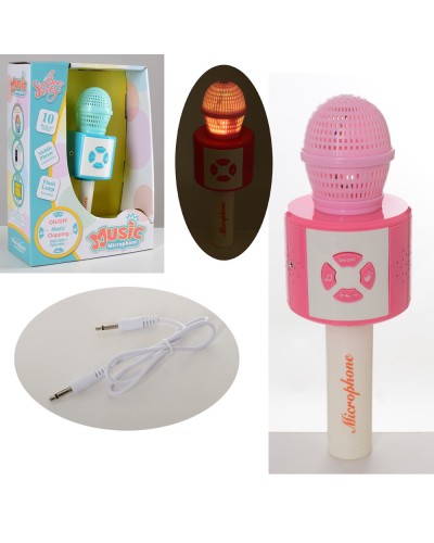 Мікрофон 23,5 см музичний зі світлом, звуком, MP3, регулятором гучності, на батарейці, в асортименті, у коробці 19,5х27х9 см
