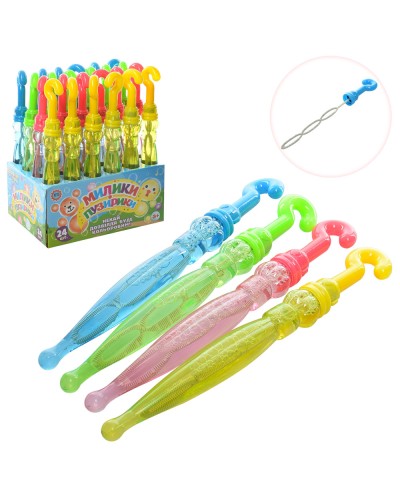 Мильні бульбашки «Меч-парасолька» 26 см в асортименті, 24 шт. в дисплей боксі 21х14х26 см