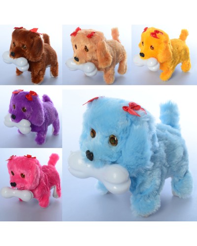 Песик 15 см зі звуком та світлом, ходить, на батарейці, в асортименті, у пакеті 15х12х9 см