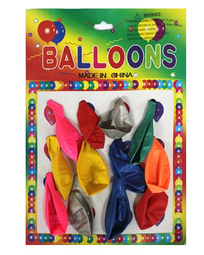 Кульки повітряні 25 см, різнокольорові, перламутрові, в асортименті, 12 шт. в упаковці