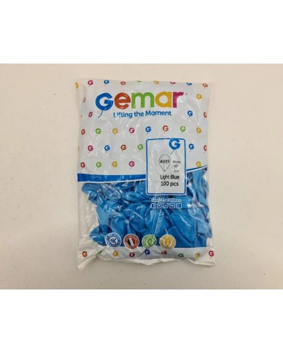 Кульки повітряні 30 см стандартні сині, 100 шт. в упаковці, Gemar