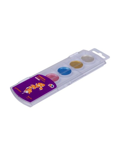 Фарби акварельні «Творчість» на 6 кольорів перламутрові без пензля, пластик, ТМ Гамма-Н