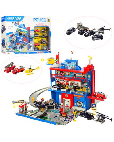 Паркінг 3 поверха «Поліцейська дільниця» транспорт 9 шт. від 7 см, у коробці 53х35х8 см