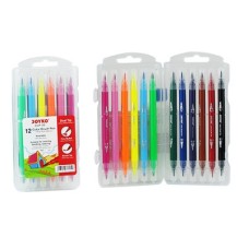 Фломастери-пензлики двосторонні на 12 кольорів, ТМ Joyko