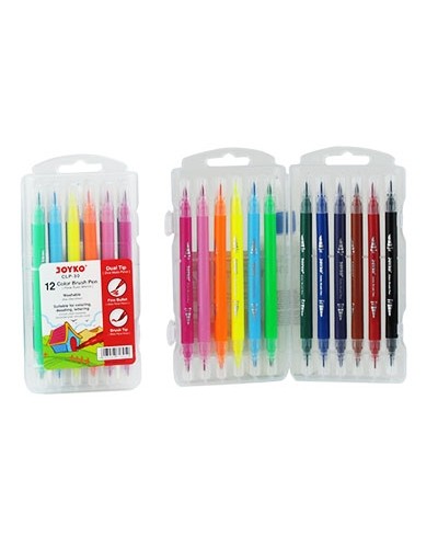 Фломастери-пензлики двосторонні на 12 кольорів, ТМ Joyko
