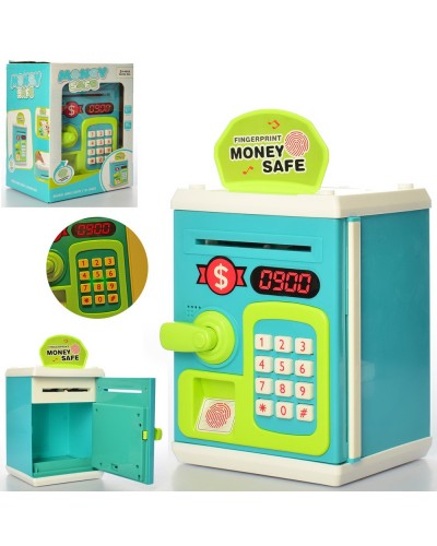 Скарбничка з музикою та світлом, під відбиток пальця, затягує купюри, на батарейці, у коробці