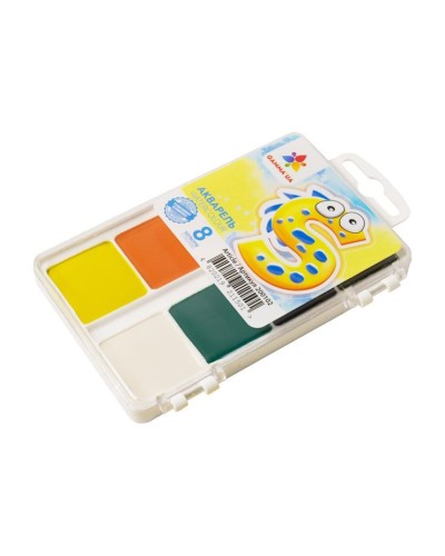 Фарби акварельні «Захоплення» на 8 кольорів без пензля, пластик, ТМ Гамма-Н