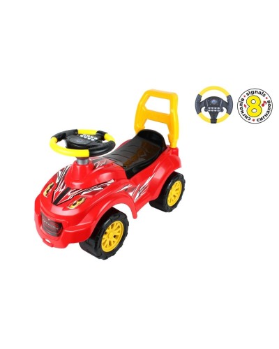 Машина для катання зі звуками, мелодіями та мксимальним навантаженням до 20 кг, червона 67х46х29 см, ТМ Технок