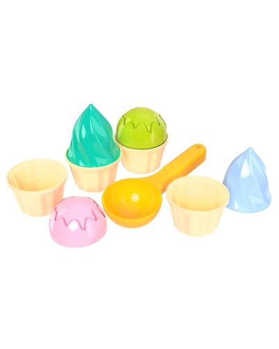 Набір формочок для піску з 9 предметів у сітці 17х9х6,5 см, ТМ Технок