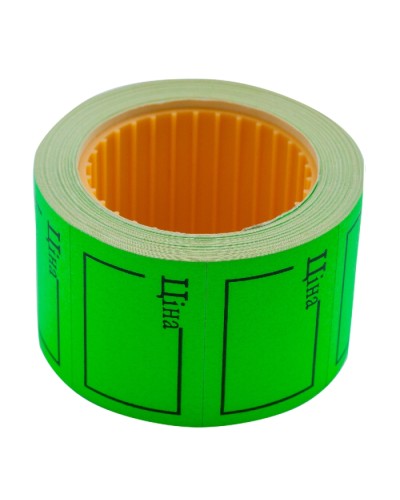 Етикетки-цінники 35х25 мм зелені 240 шт., 6 метрів, зовнішня намотка, ТМ Buromax