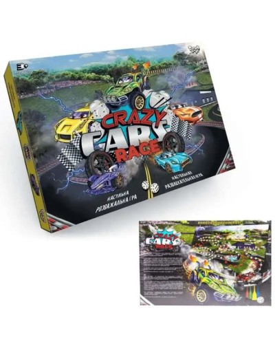 Гра настільна «Crazy Cars Rally» розважальна, у коробці 32х2х25 см, ТМ Данко Тойс